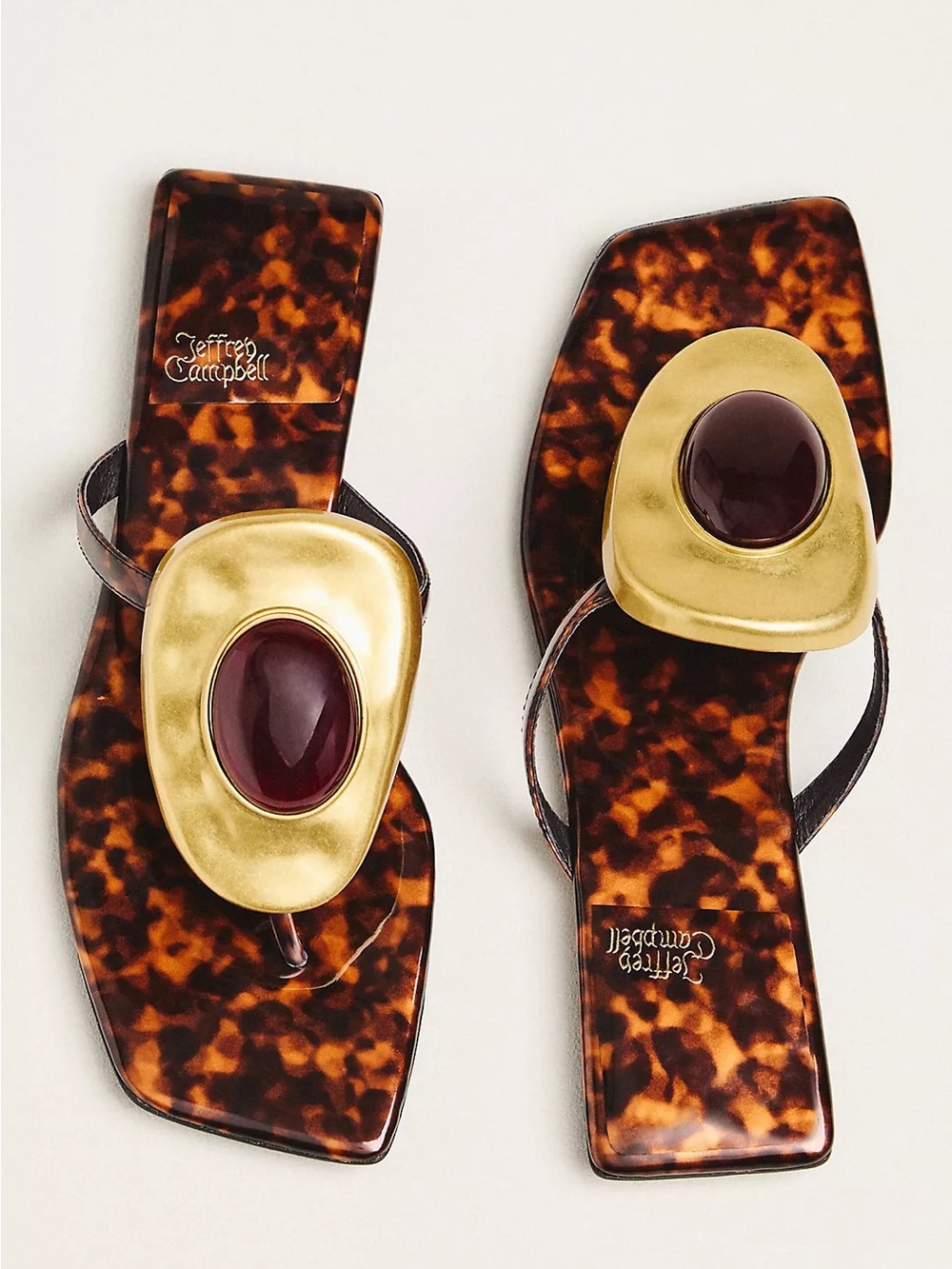 Jeffrey Campbell Bazaar Flip-Flop Sandals in Tortoise Combo NWOB